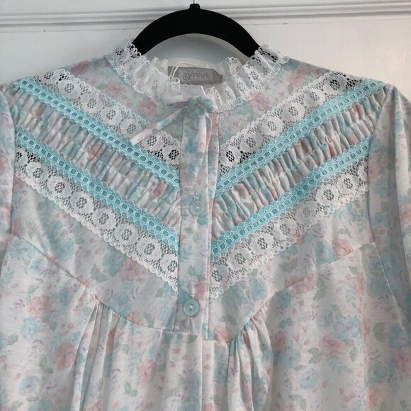 Vg Danni Nightgown Housecoat Pignoir Set Size Small Lace Short Sleeve USA Robe - Picture 5 of 9